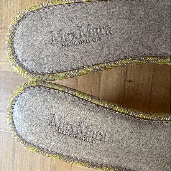 Max Mara yellow/cream kitten heels with wooden soles - Made in Italy/100$ - Picture 4 of 7